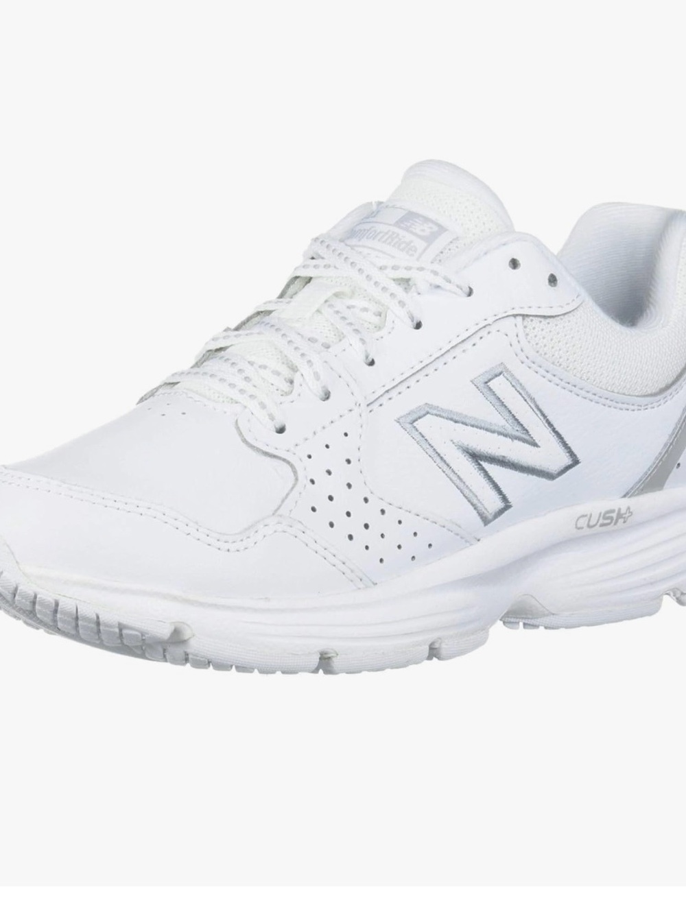 New Balance White and Silver Athletic Sneaker